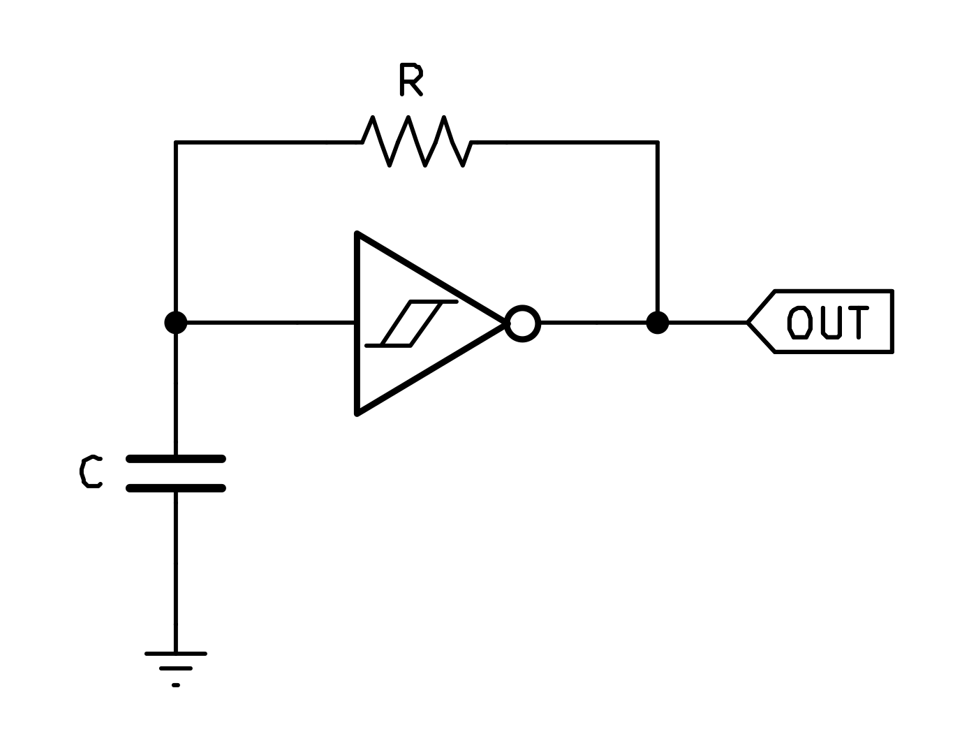 Schmitt Trigger Inverter Relaxation Oscillator