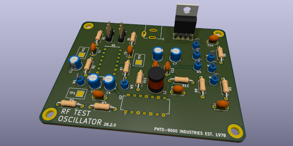 RF Test Oscillator 3D PCB Render
