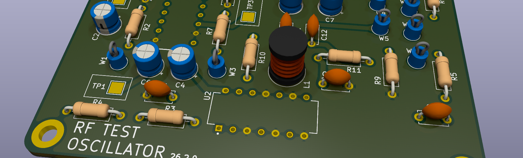 RF Test Oscillator 3D PCB Render